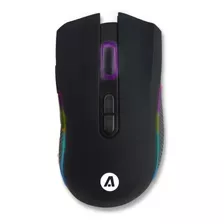 Mouse Gamer De Juego Aliver Ag-em 01 Óptico Luz Led Rgb 4 Niveles Dpi 6 Botones Usb Negro