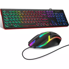 Kit De Teclado Y Mouse Español Gamer Rgb Para Computadora Pc