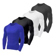 Kit 4 Camisas Uv+50 Segunda Pele Fitness Malha Fria