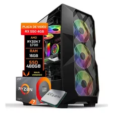 Pc Gamer Ryzen 7, Vídeo Rx550 4gb 16gb Ddr4 Ssd480gb Gtav Rp