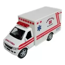 Miniatura Ambulância Resgate 1/38 11cm Kinsfun