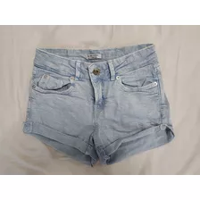 Short Jean Bershka Importado Celeste Mujer