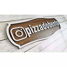 Placa Sinalização Foto Instagram Em Mdf Lindo Personalizado