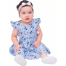 Vestido Bebe Menina Infantil 100% Algodão Mundo Nina