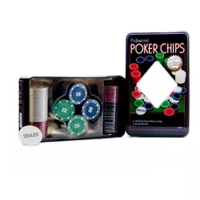 100 Fichas Casino Profesionales Dealer + Caja Metalica Mnr P