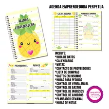 Agenda Emprendedora Piña Digital Imprimible