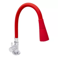 Torneira Cozinha Mesa Silicone Vermelho C61 Cone Duplo Jato