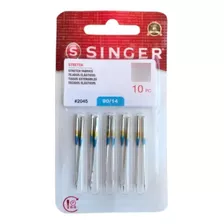 Aguja De Coser Singer 2045 Stretch Domestica X10uds Color Plateado