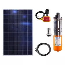 Kit Bomba Sumergible Solar Con Panel P/profundidad Hasta 20m