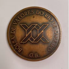 Medalha Bronze Bolsa Valores Rio Janeiro5,3 Cm Diam 1967 