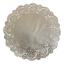 20 Toalha Rendada De Papel Doilies Prata Metalizado 18,5 Cm