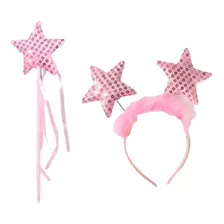 Set Vincha Y Cetro Con Estrellas De Princesa