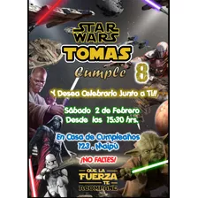 Invitación Digital Star Wars Personalizada Cumpleaños 