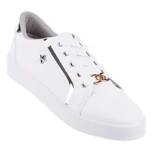 Tenis Casual Mujer Blanco Tacto Piel Stfashion 00303808