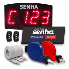 Kit 4.000 Senhas Com Preferencial Dispensadores Placa Painel