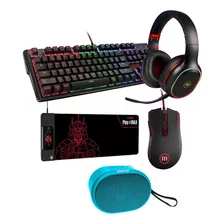 Pack Gamer Maxell Audifonos Bt+teclado+pad Qi Led+mouse+parl