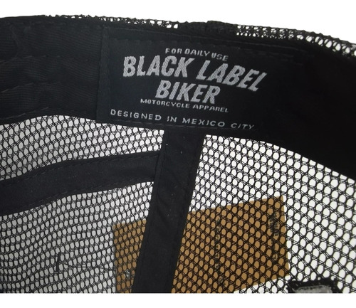 Gorra Black Label Biker Yellow Logo Trucker Retro Foto 3