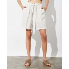 Short Linen Stripes Mujer Wanama Oficial