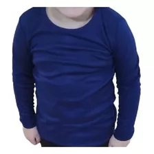 Camiseta Algodon Nacional Niños Color Azul Marino 