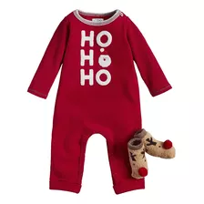 Mud Pie Baby Boys Ho One Piece And Socks Set, Rojo, 6-9 Mese