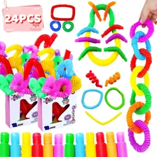 Pop Tubes Tubo Fidget Juguete Antiestres Colores Moda 24pzs