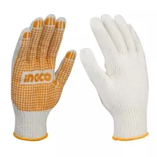 Guantes Algodón Pvc Punto 1 Cara T10 Ingco Hgvk05