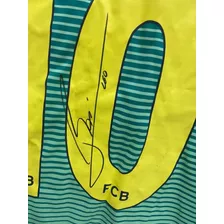 Camiseta Remera Firmada Por Messi Barcelona Dise.maderas