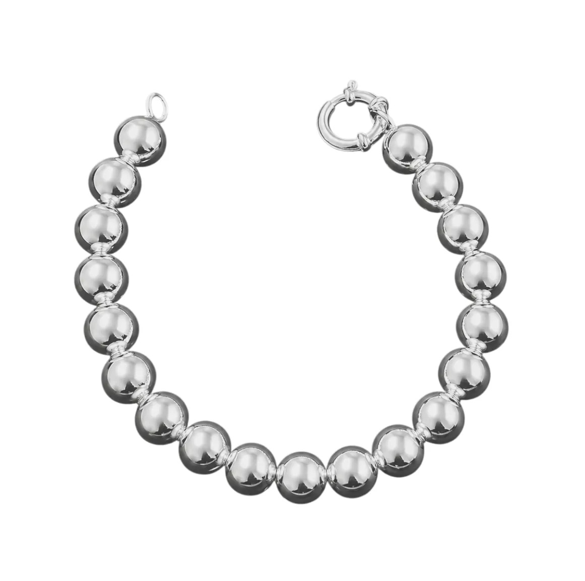 Pulsera Bolita 10mm Maciza Cierre Marinero Plata925 Garantía 10 Cm 21 Cm