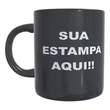 20 Caneca Porcelana Preta Personalizada Presente Xícara