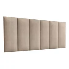 Cabeceira Para Cama Casal Box 1,60 Estofada Painel Quarto Cor Bege Julia