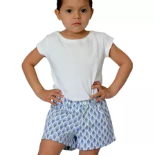 Short Niña, Gabardina Colores Con Elástico En Cintura