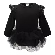 Stylesilove Baby Girl De Manga Larga Ruffle Algodón Romper.