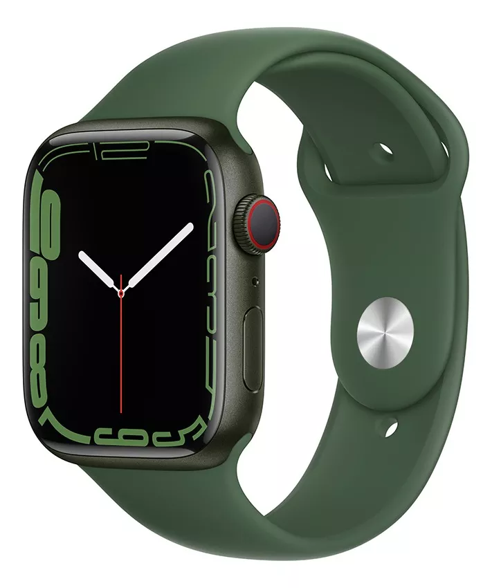 Apple Watch Series 7 (gps + Cellular, 45mm) - Caixa De Alumínio Verde - Pulseira Esportiva Trevo