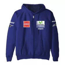 Campera Canguro Moto Gp Yamaha Movistar - 100% Algodón