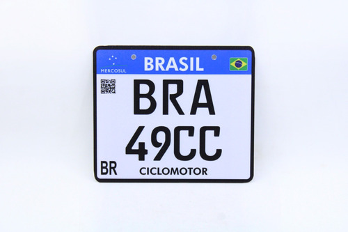 Placa 49/50cc Decorativa Mercosul Scooter Cinquentinha Bra