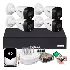 Kit 4 Câmeras Intelbras Fullcolor 1220 Dvr 3004 + 5 Brindes