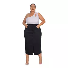  Saia Jeans Plus Size Moda Evangélica Com Elastano 46 Ao 56