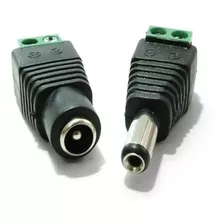 Juego Ficha Macho Hembra Par Plug2.1mm A Bornera Camara Cctv