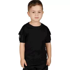 Camiseta Tática Ranger Infantil Com Bolso Bélica Preta