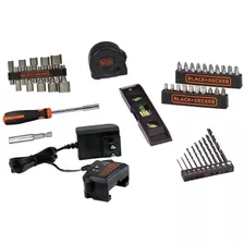 Black + Decker ® taladro Inalámbrico 20v Max + 44 Accesorios Color Naranja