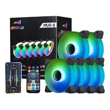 Kit 6 Fans Cooler Led Ring Rgb 120mm Ventoinha Gabinete Pc