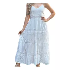 Maxi Vestido Largo Broderie Bordado Romántico Boho Novia 