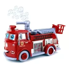 Lanza Burbujas Camión De Bombero Luz Sonido Juego Niños Color Rojo