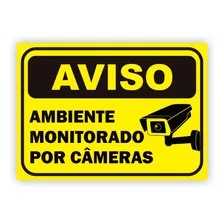 5 Placas Aviso Ambiente Monitorado Por Cameras 25x18cm Mod2