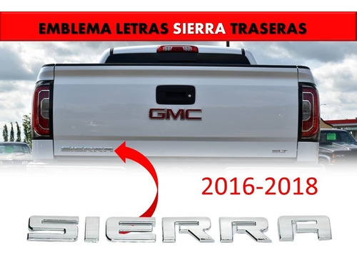 Emblema Para Tapa De Caja Cromado Gmc Sierra 2016-2018 Foto 2