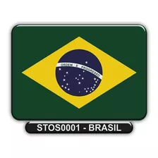 Adesivo Automotivo Bandeira Paises Brasil Resinado 10x7cm ..