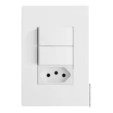 Conjunto Interruptor Duplo Simples 20a 4x2 Brs12250-5br Cor Branco