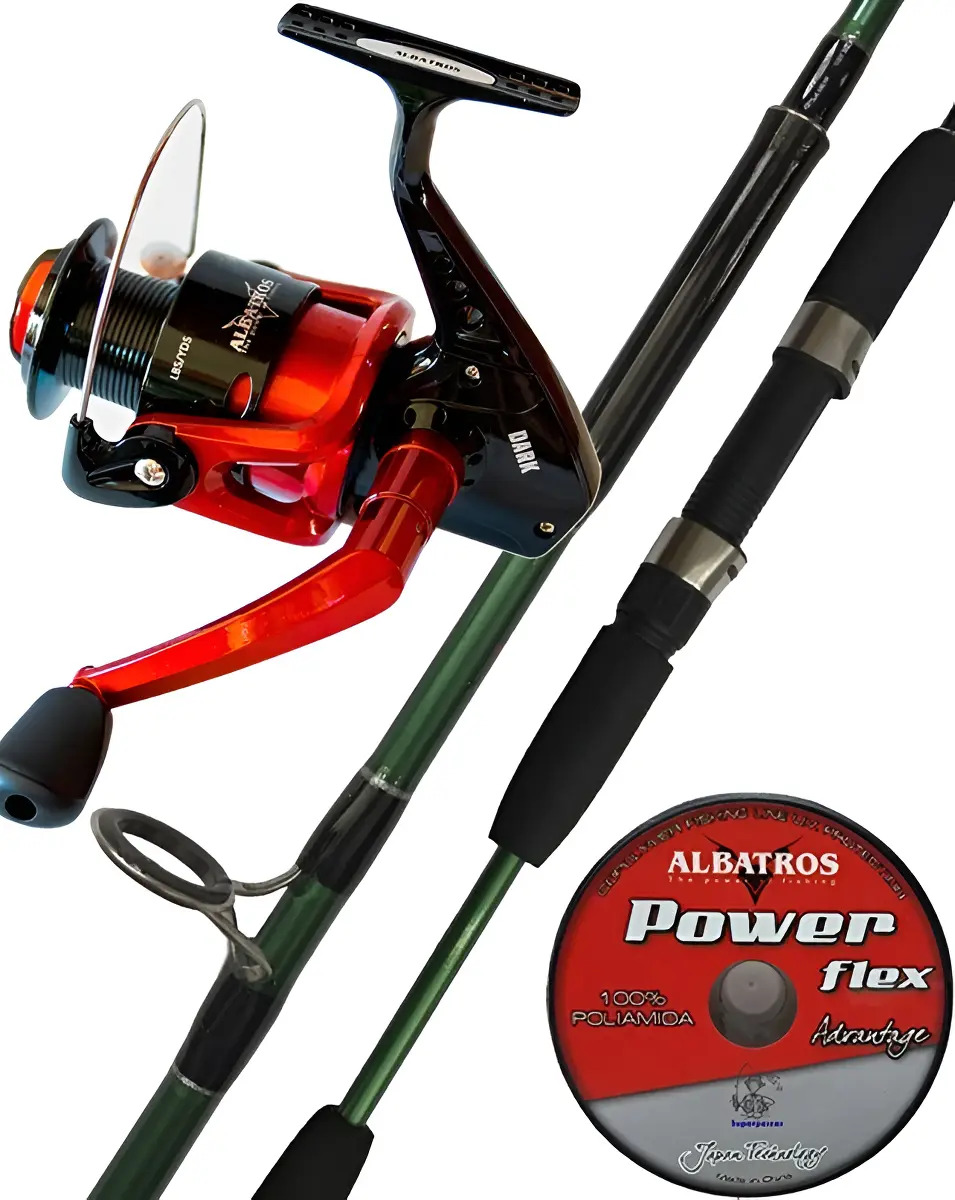 Combo Equipo Pesca Variada Caña 2.10m 2 Tramos + Reel 3 Rul Índigo Derecho/izquierdo