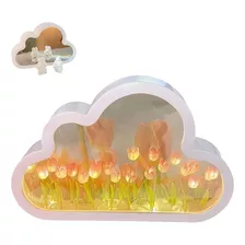 Luz Nocturna Con Espejo De Tulipán De Nube Para Dormitorio