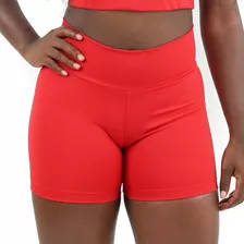 Shortinho Feminino Fitness Anti Celulite Vermelho